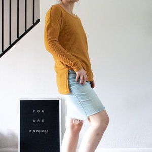 Casual, Bohemian Mustard Long Sleeve Tee